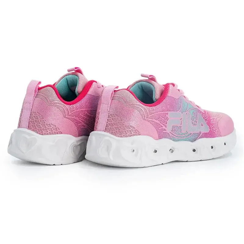 FILA Ariel Lights Kids Sneaker - White/Pink - Image 4