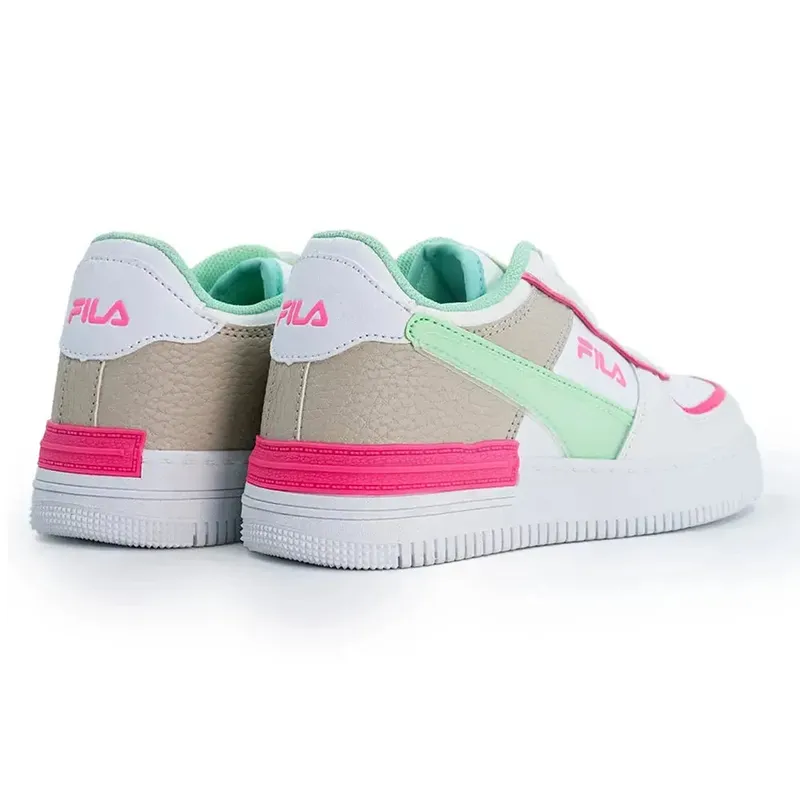 FILA Riley Kids Sneaker - White/Pink/Mint - Image 4