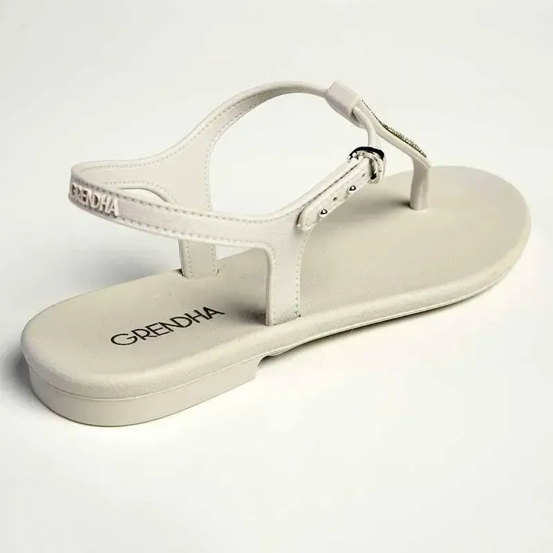 Grendha Slingback Sandals with Silver Trim - Grey - Image 4