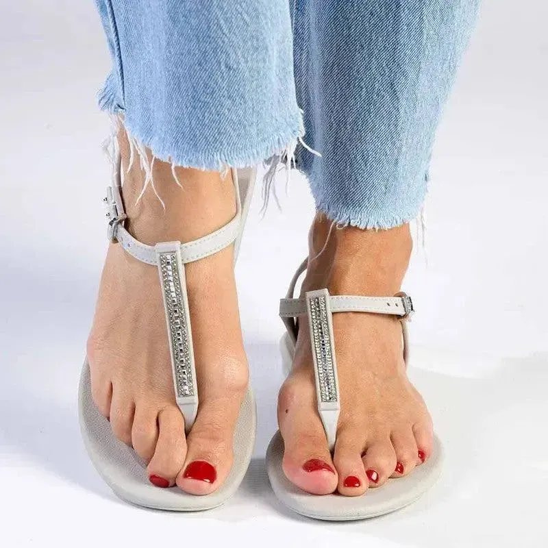 Grendha Slingback Sandals with Silver Trim - Grey - Image 5