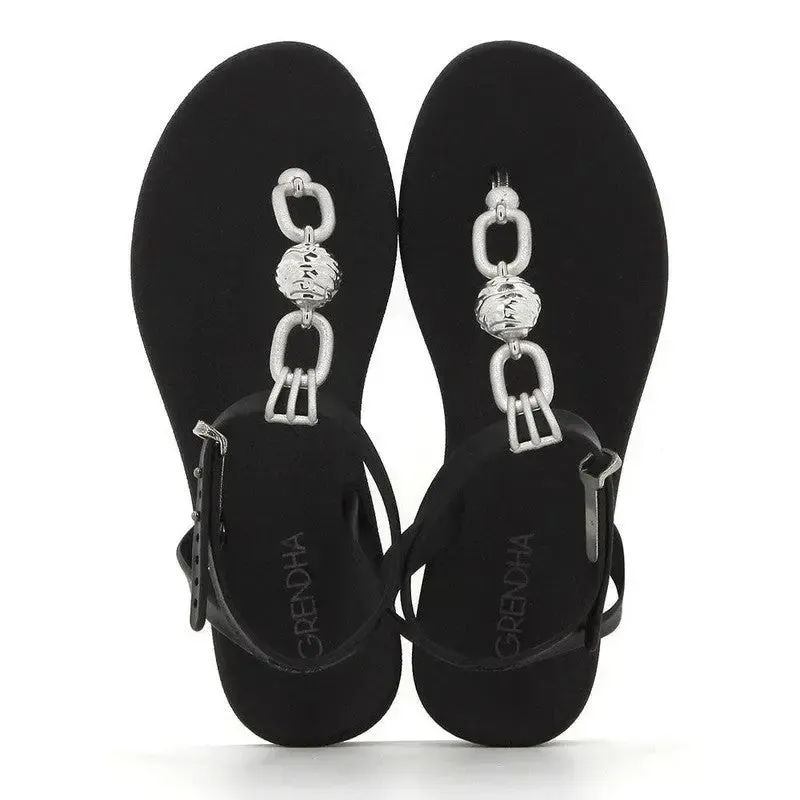 Grendha Slingback Sandals with Trim - Black - Image 4