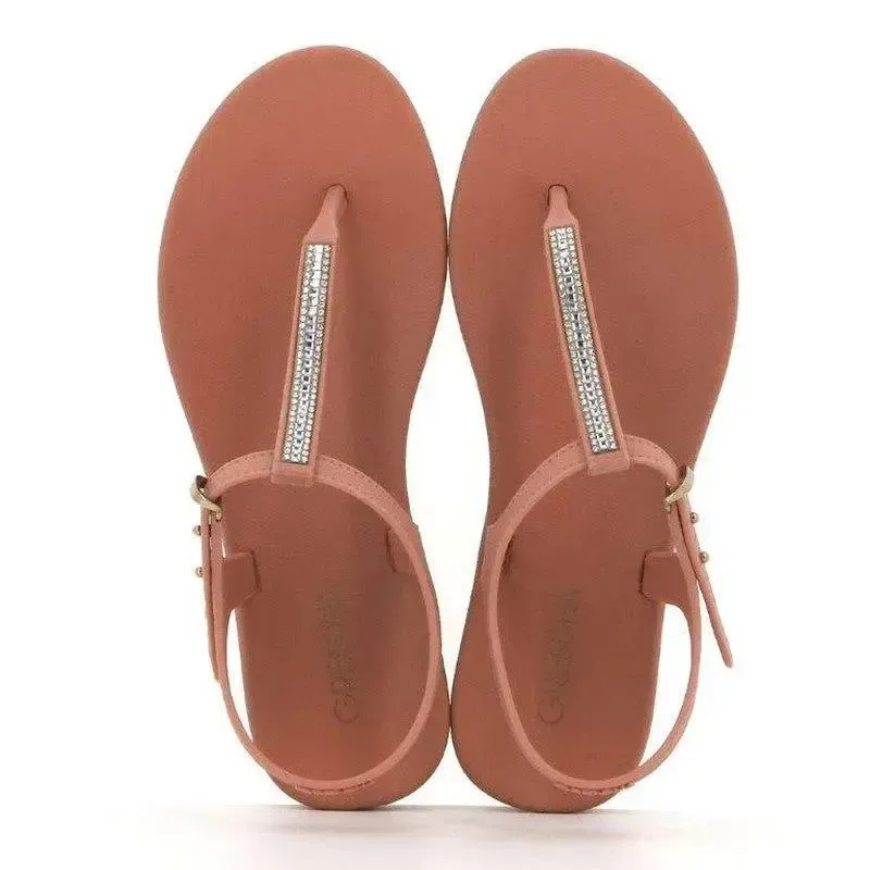 Grendha Slingback Sandals with Trim - Nude - Image 4