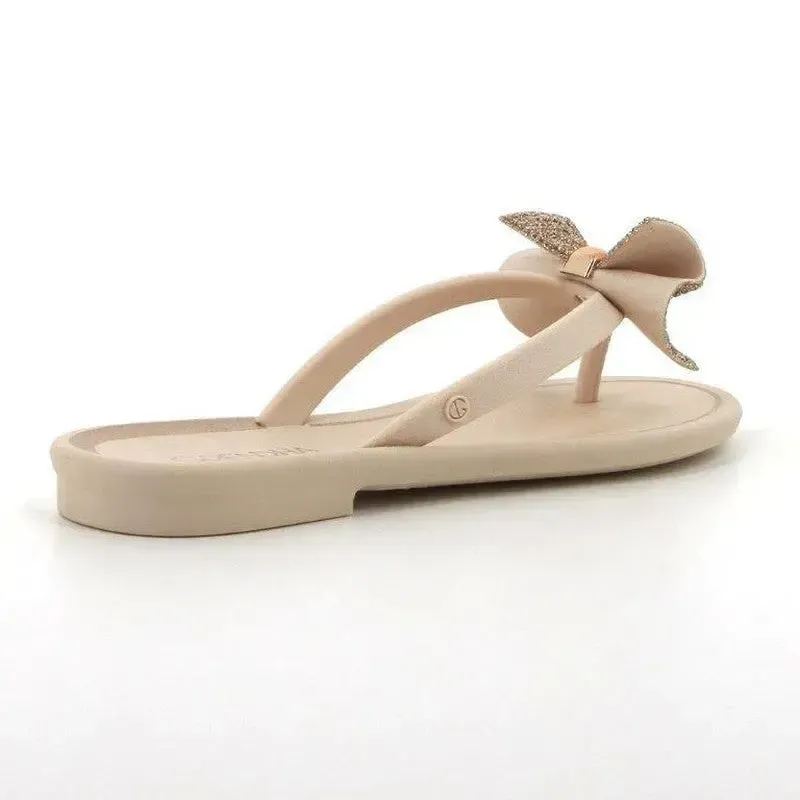 Grendha Thong With Bow Sandals  - Off White - Image 3