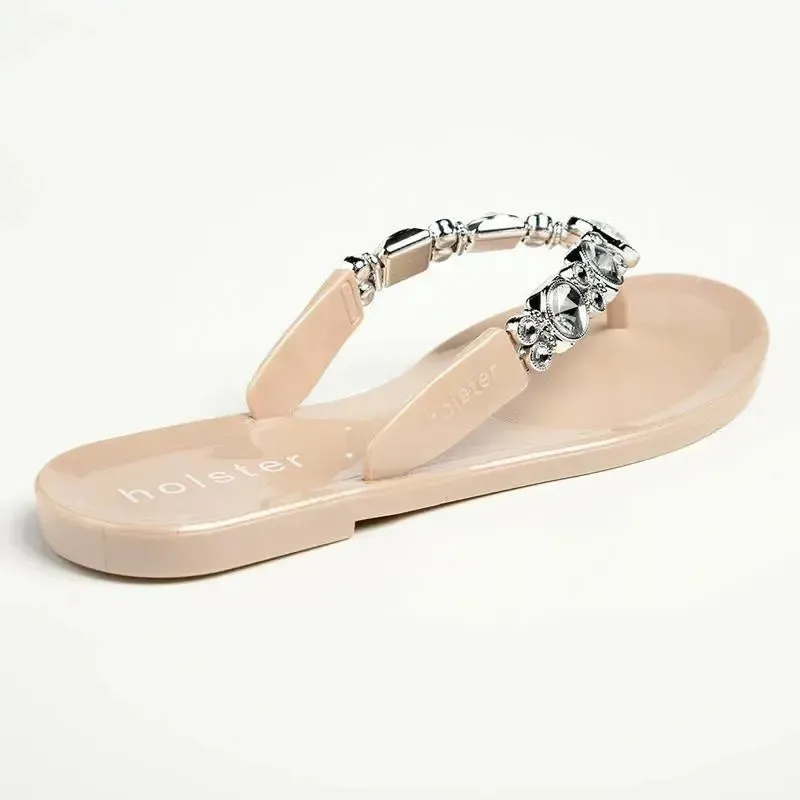 Holster Glam / Embellish Thong Sandals - Champagne - Image 4