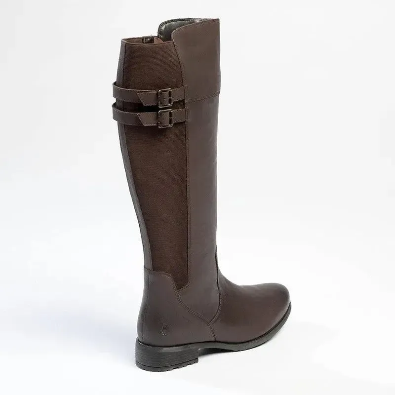 Hush Puppies Arla Leather Rider Boot - Chocolate - Image 4