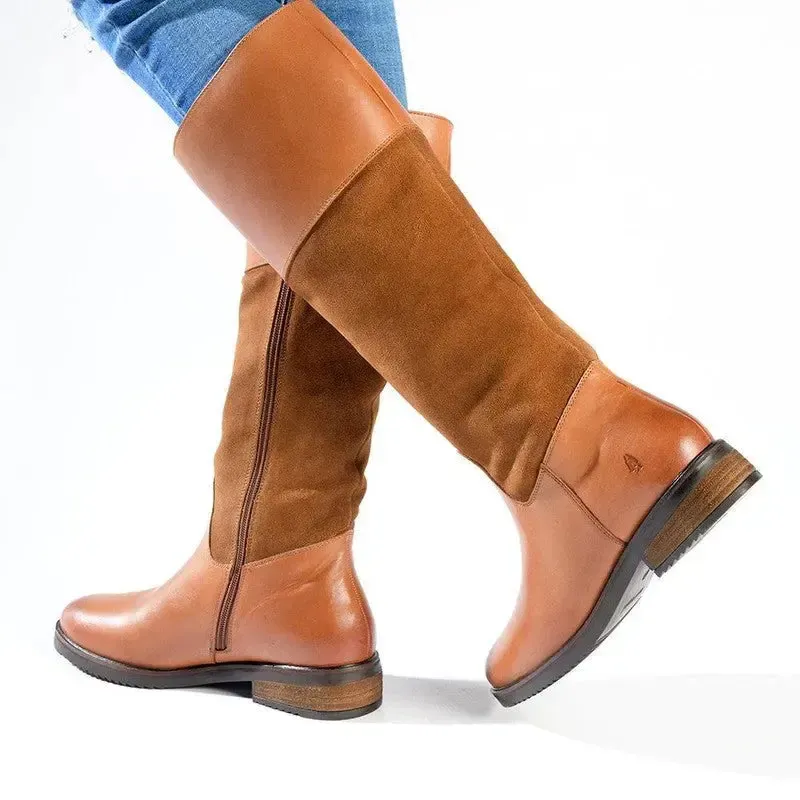 Hush Puppies Kitty Leather Rider Boot - Tan - Image 6