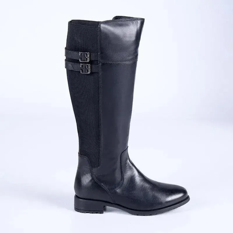 Hush Puppies Leather Arla Rider Boot - Black - Image 3