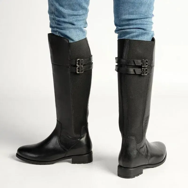 Hush Puppies Leather Arla Rider Boot - Black - Image 6