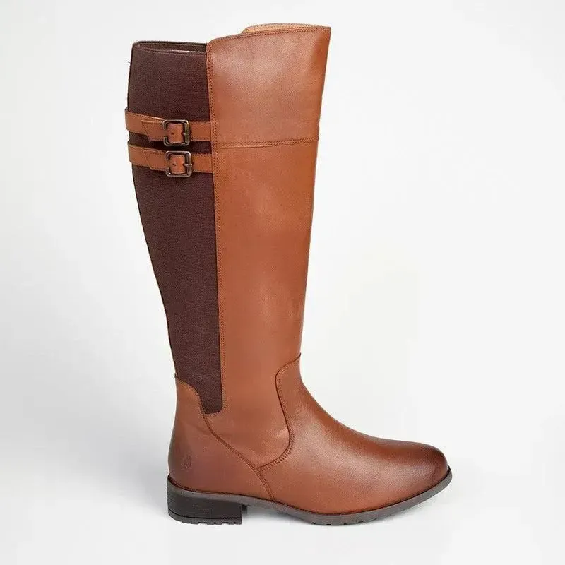 Hush Puppies Leather Arla Rider Boot - Tan - Image 3