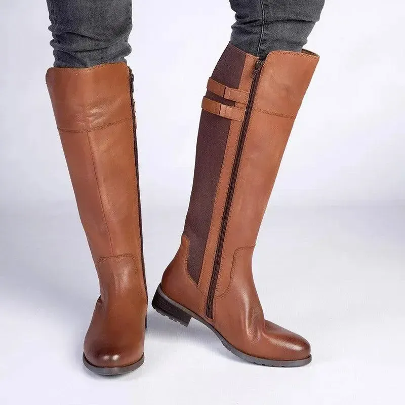 Hush Puppies Leather Arla Rider Boot - Tan - Image 6