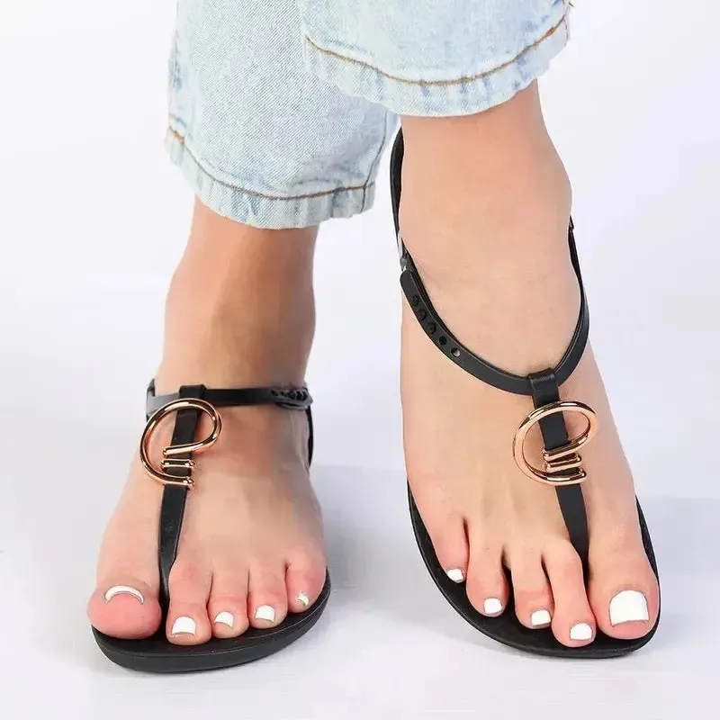 Ipanema Trim Sandal With Slingback - Black/Gold/Pink - Image 5