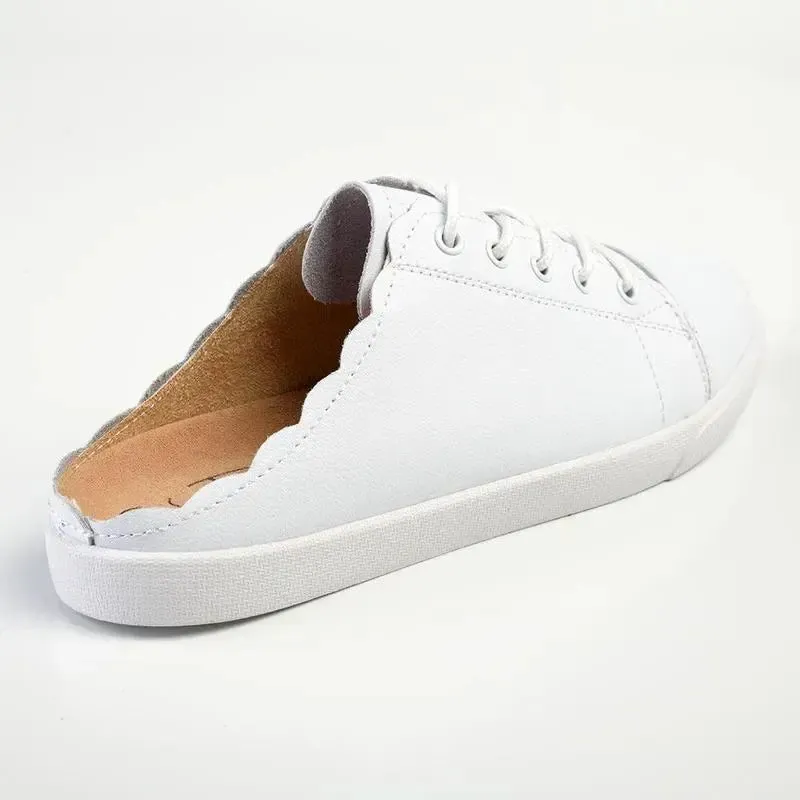 Julz Luka Leather Mule Slip On Sneaker - White - Image 4