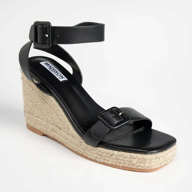 Madison Annabella Espadrille Wedge - Black - Image 3