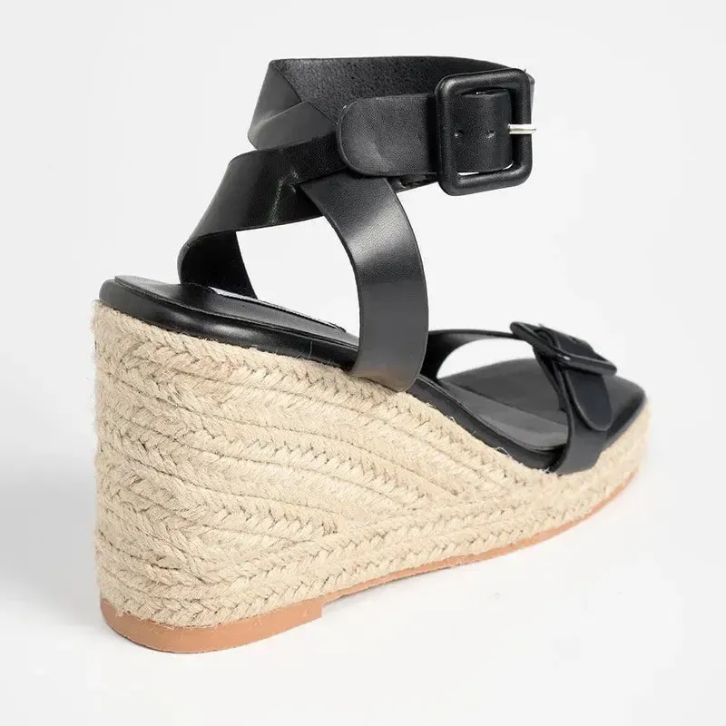 Madison Annabella Espadrille Wedge - Black - Image 4