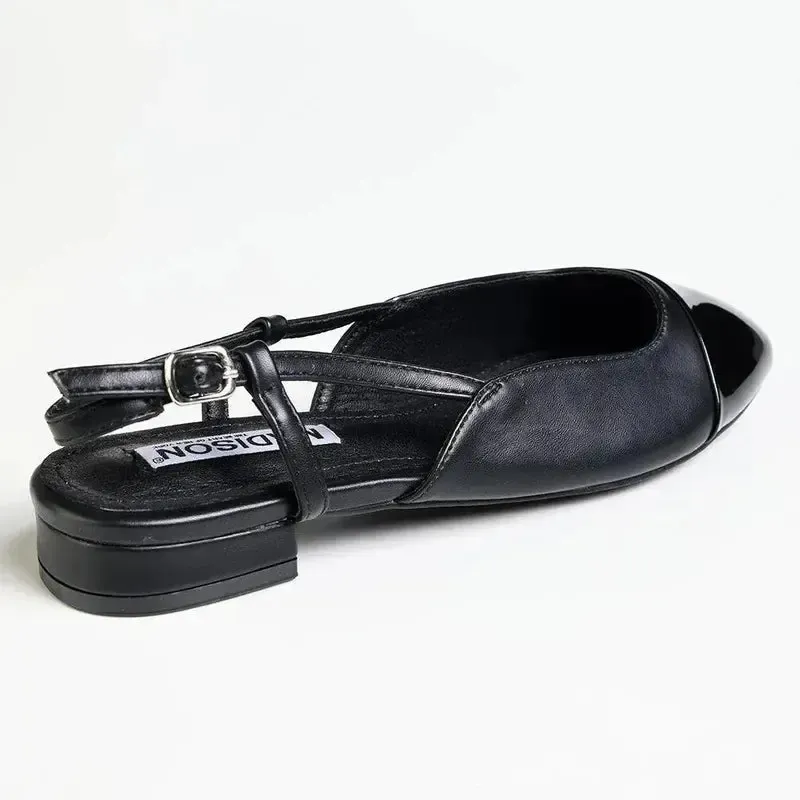 Madison Bluma 3 Toe Cap Slingback Pump - Black - Image 4