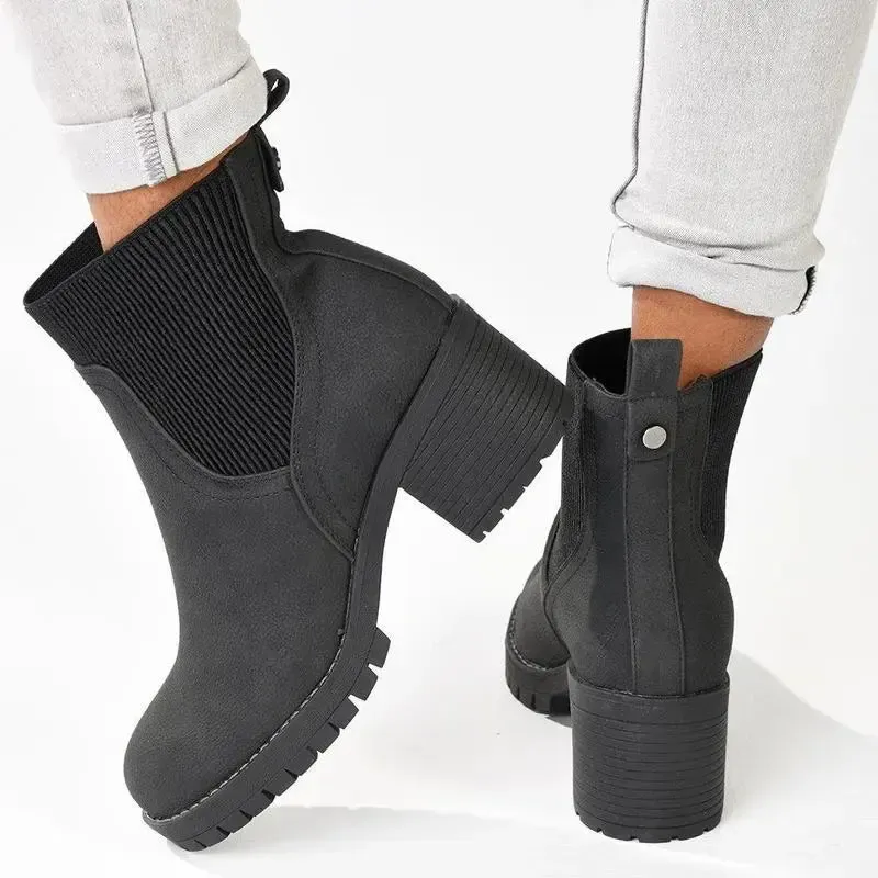 Madison Ella 2 Ribbed Gusset Ankle Boot - Black - Image 5