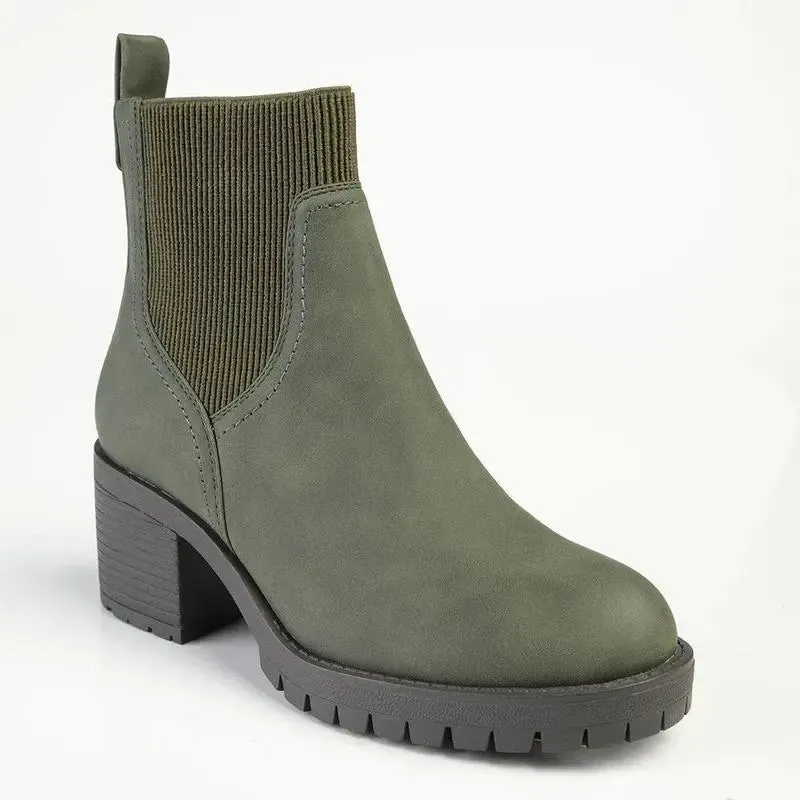 Madison Ella 2 Ribbed Gusset Ankle Boot - Khaki - Image 3