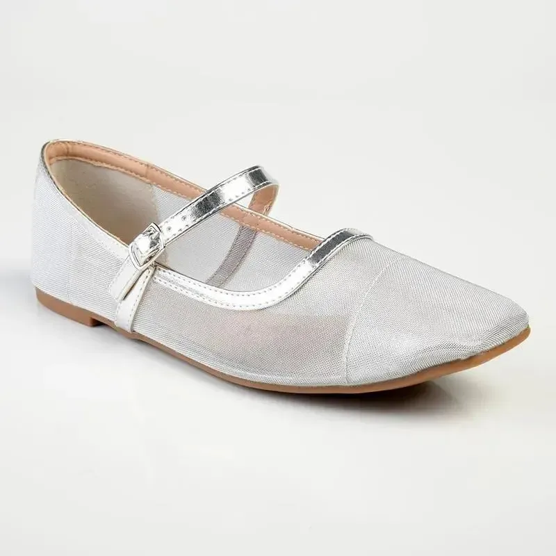 Madison Jackie Mesh Pump - Silver - Image 3