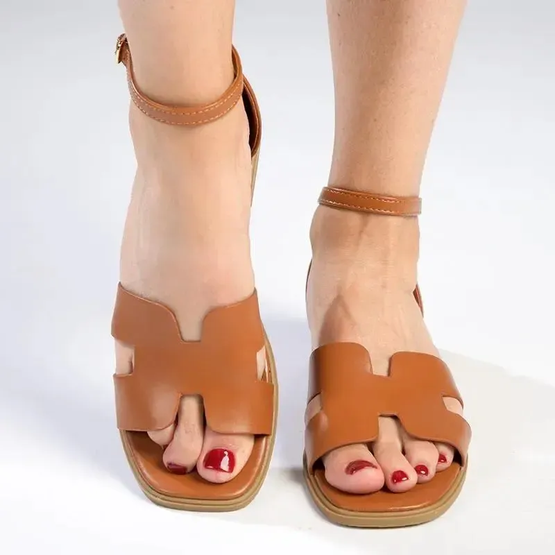 Madison Jenny H Bar Flat Sandals - Tan - Image 5