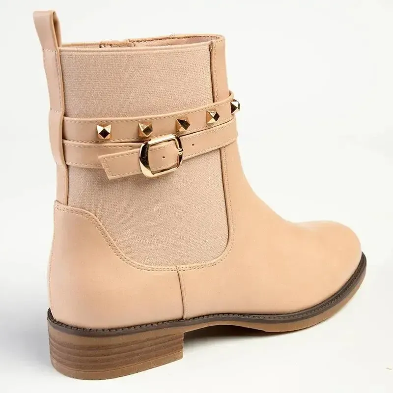 Madison Jenny Lynn Gusset Studded Ankle Boot - Nude - Image 5