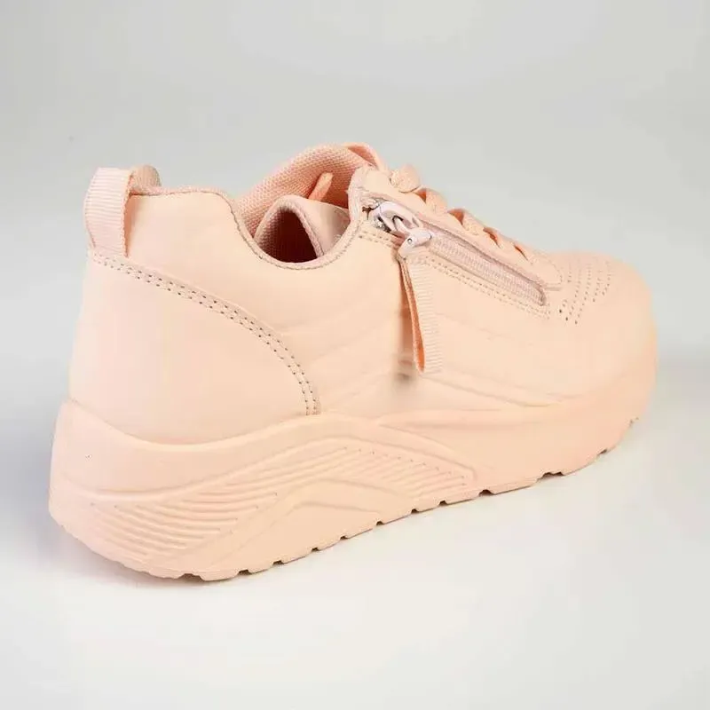 Madison Ladies Side Zip Detailed Sneaker -  Pink - Image 4