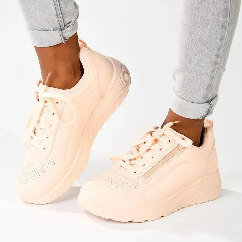 Madison Ladies Side Zip Detailed Sneaker -  Pink - Image 5