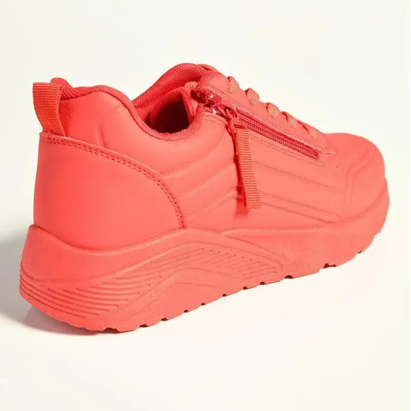 Madison Ladies Side Zip Detailed Sneaker -  Red - Image 4