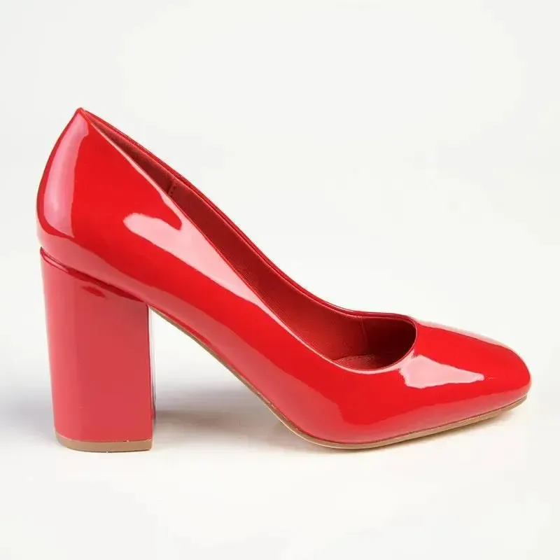 Madison Louise Block Heel Court - Dark Red - Image 3