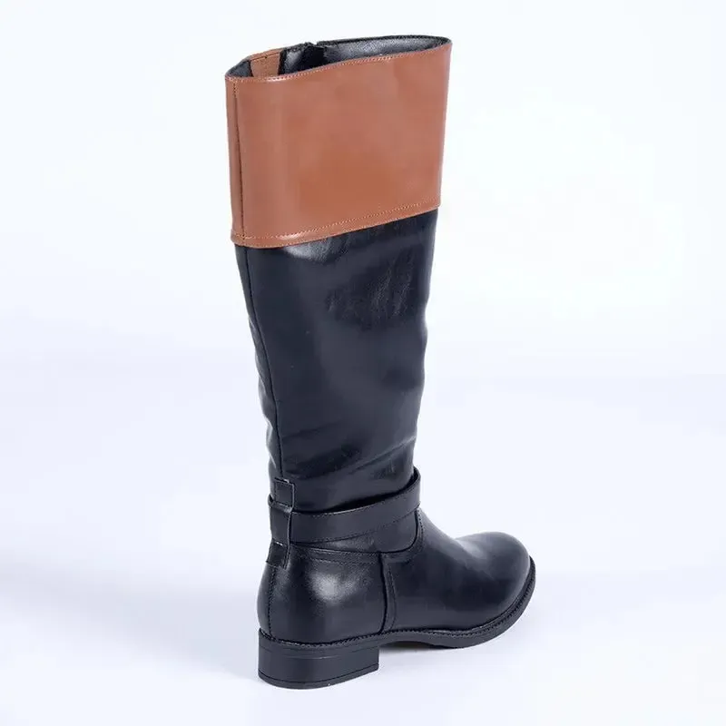 Madison Vienna Two Tone Rider Boot - Black/Tan - Image 4