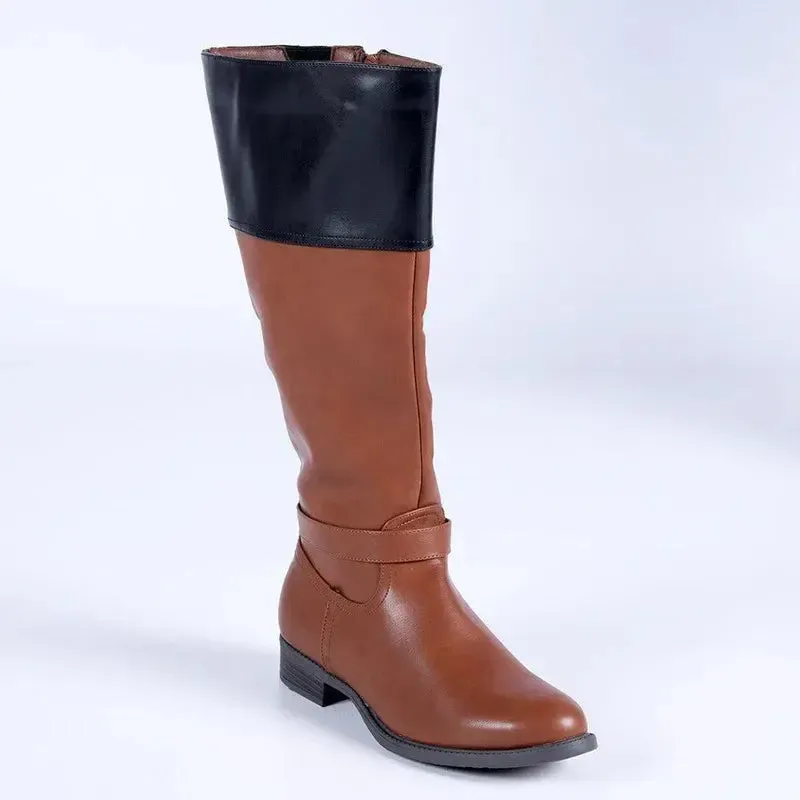 Madison Vienna Two Tone Rider Boot - Tan/Black - Image 3