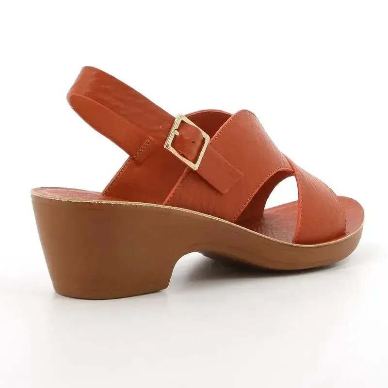 Pierre Cardin Caramelo Block Heel - Orange - Image 3