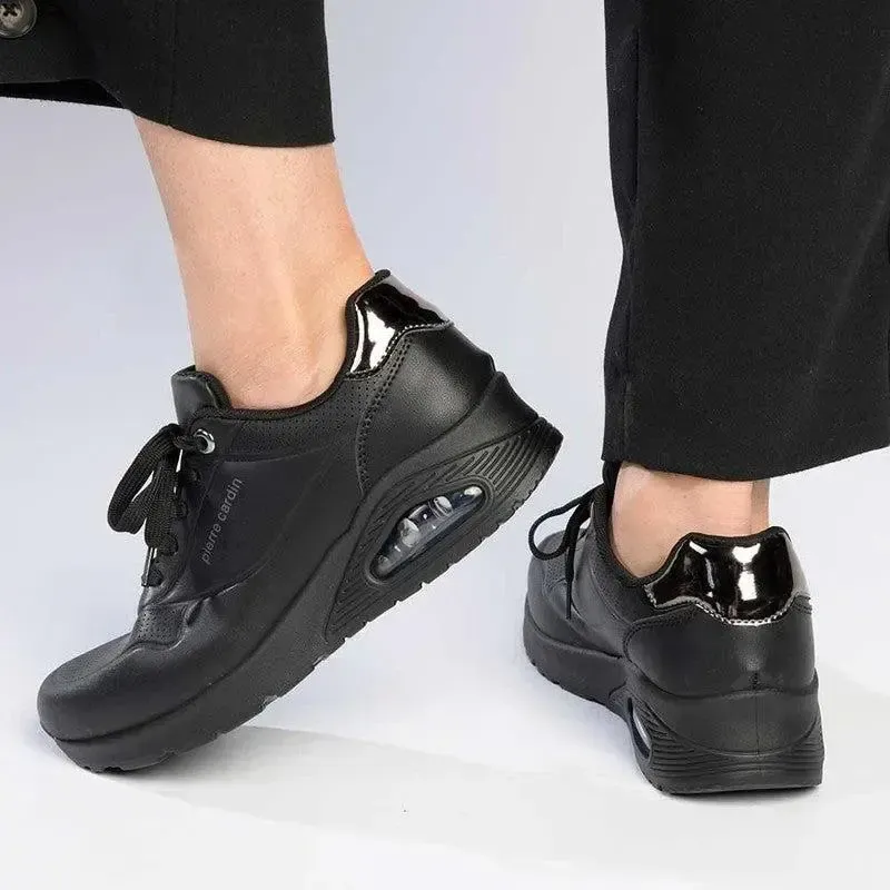 Pierre Cardin Chantal Lace Up Sneaker - Black Pewter - Image 5