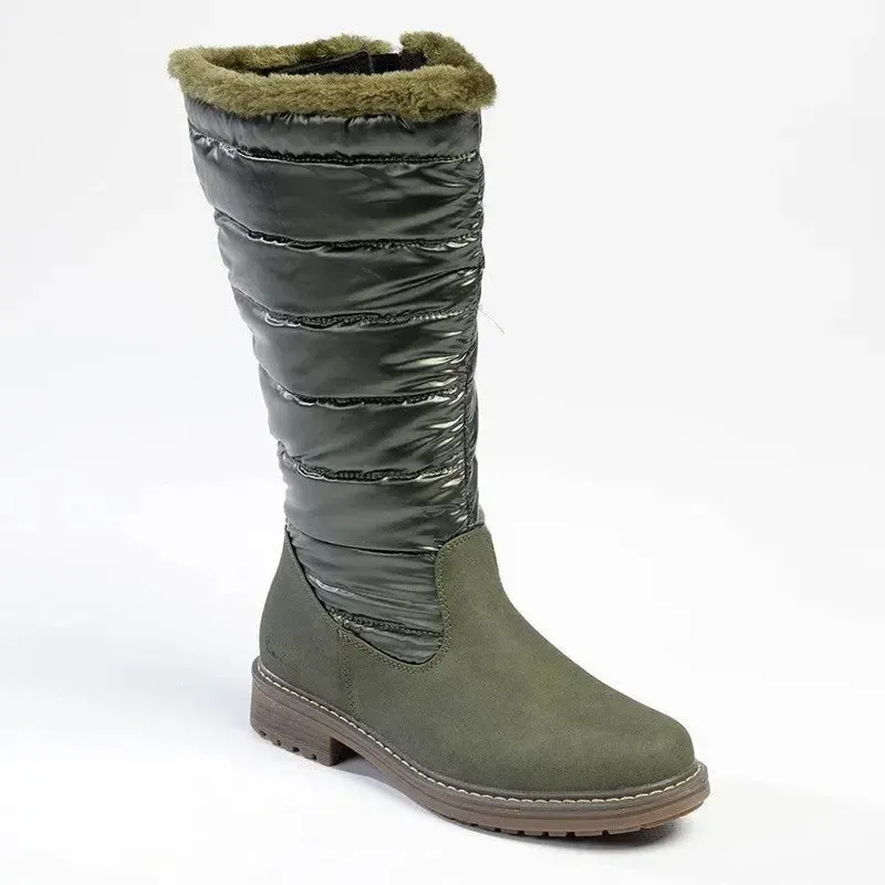 Pierre Cardin Full Length Puff Boot - Olive - Image 3