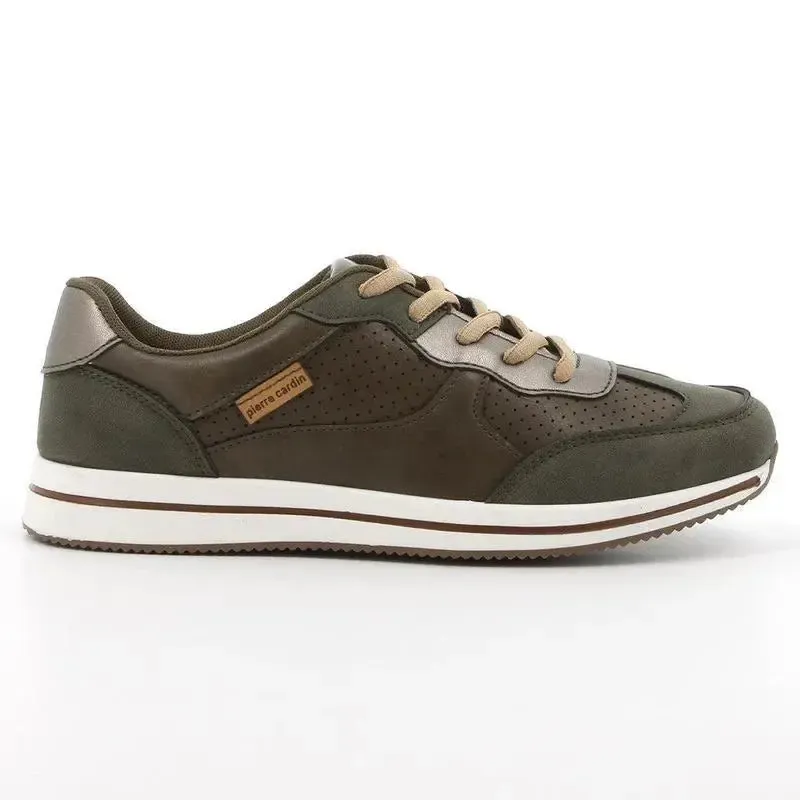 Pierre Cardin Lace Up Sneaker - Olive - Image 3