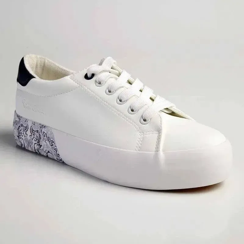 Pierre Cardin Paisley 2 Sneaker - White/Navy - Image 3