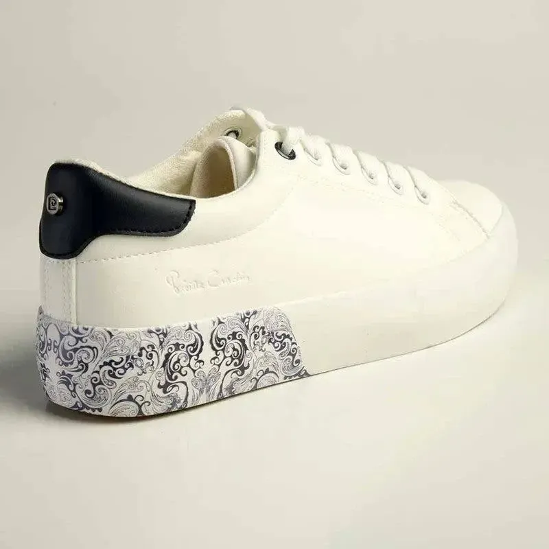 Pierre Cardin Paisley 2 Sneaker - White/Navy - Image 4