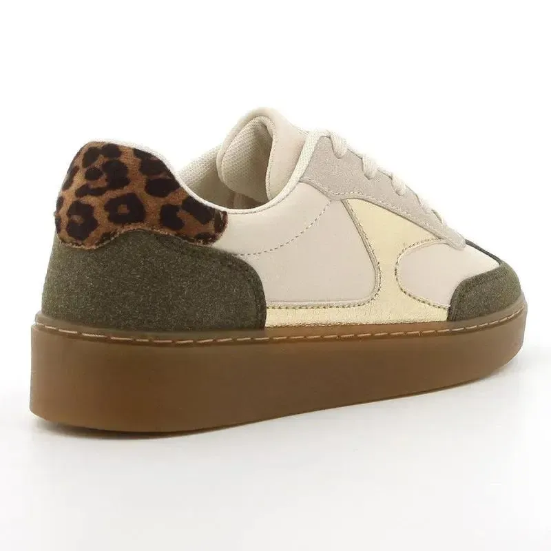 Pierre Cardin Rumba 1 Ladies Lace Up Sneaker - Olive - Image 4