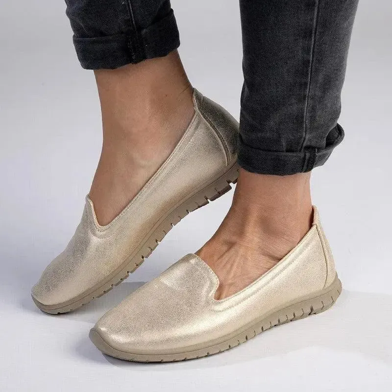 Soft Style by Hush Puppies Nan Slip-on Shimmer Loafer - Light Gold - Image 5
