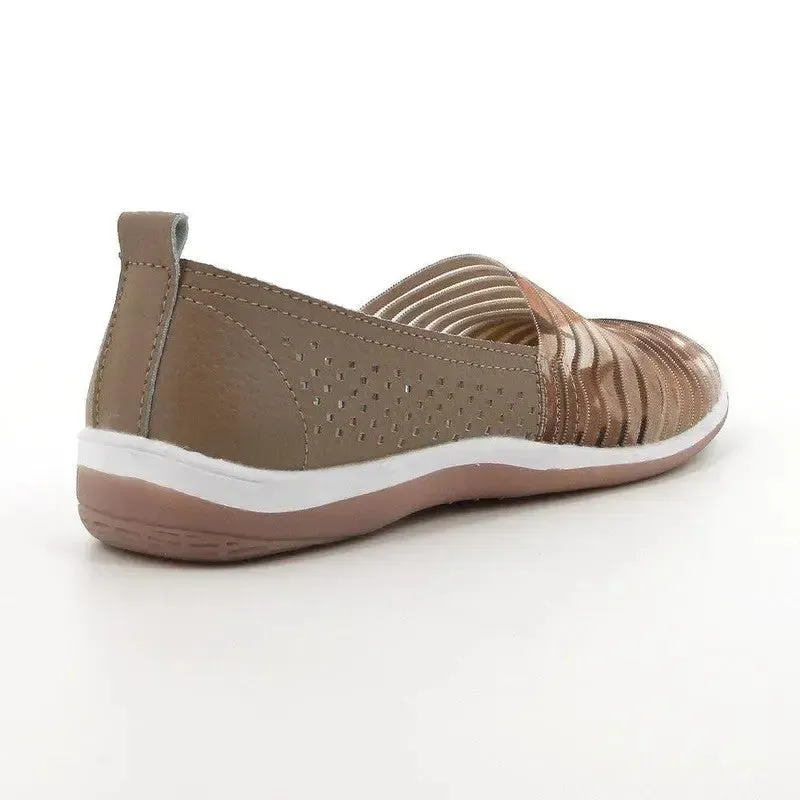 Soft style by Hush Puppies Soft Sonora Slip Multi - Taupe - Image 3